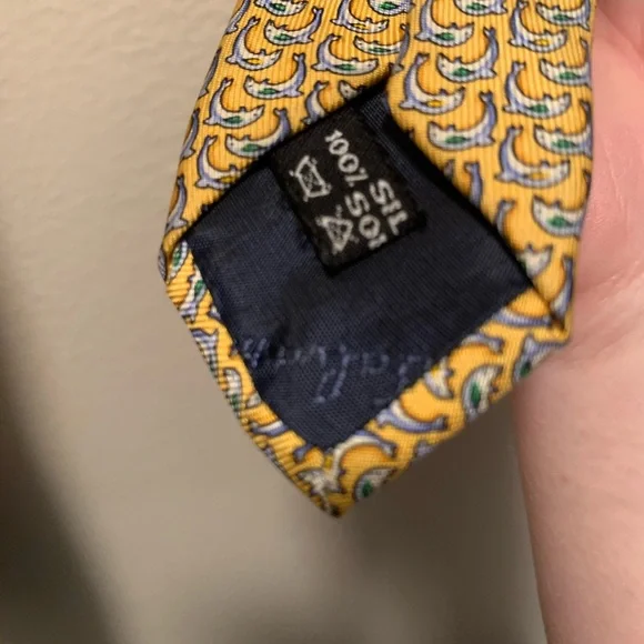 Salvatore Ferragamo Silk Dolphin Tie - Picture 5 of 5